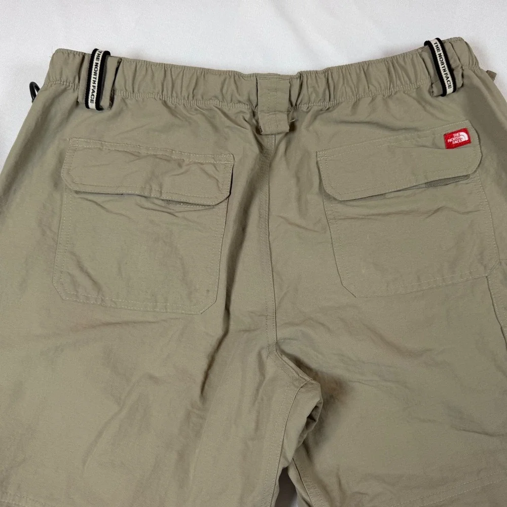 The North Face Mens L Khaki Convertible Cargo Hiking Pants Zip Off Tan Nylon